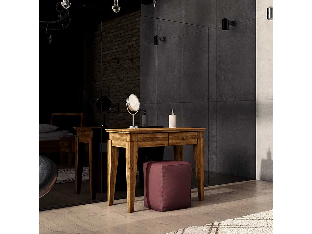 Schminktisch aus Wildeiche Massivholz 2 Schubladen