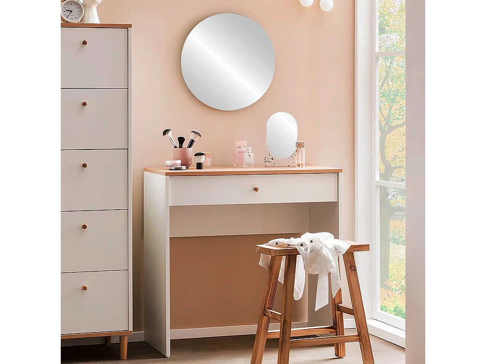 Frisiertisch Schminkkommode mit Holzgriff und einer Schublade