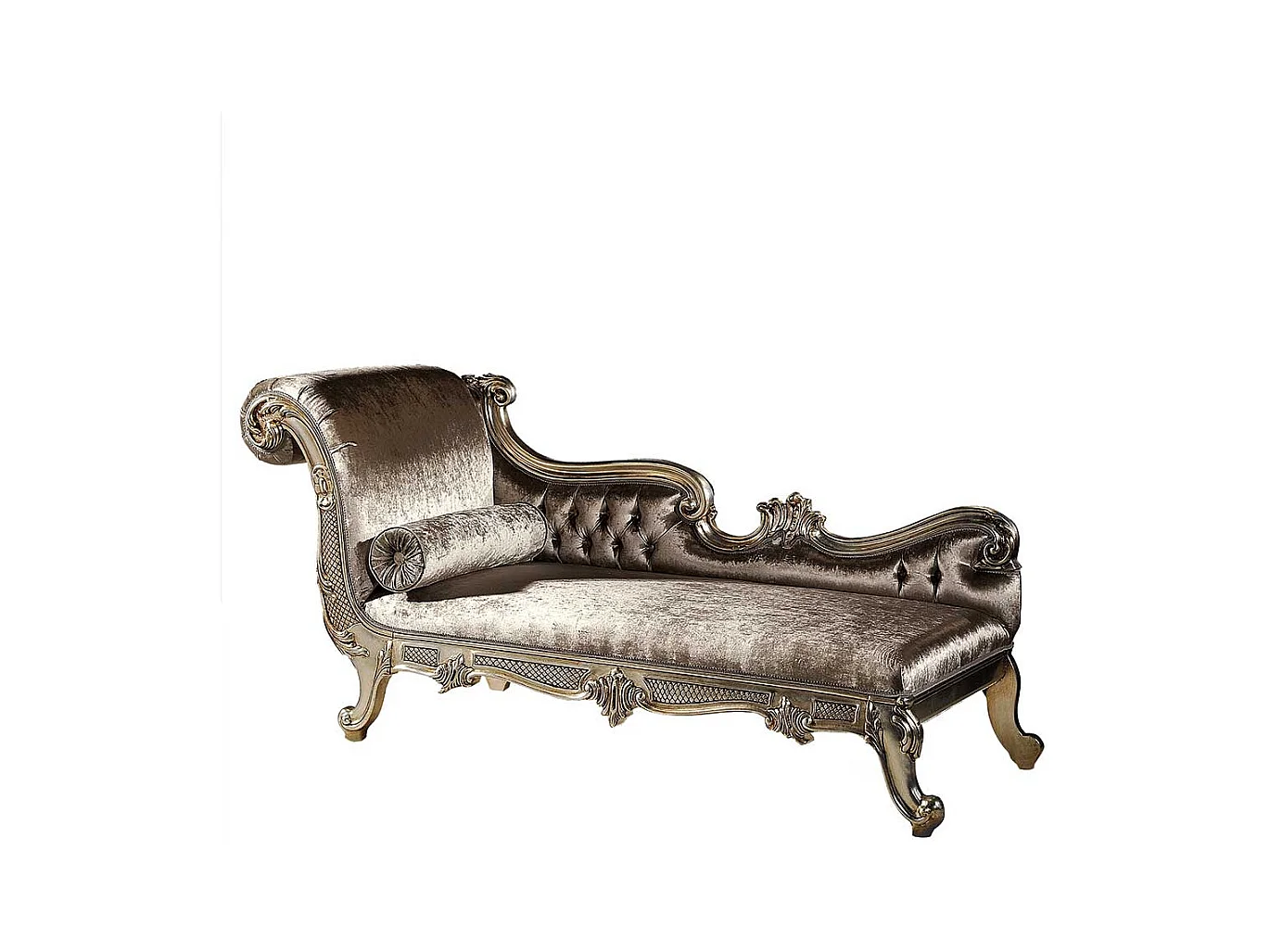 Barocke Chaiselounge mit Lehne auf der linken Seite 186 cm breit