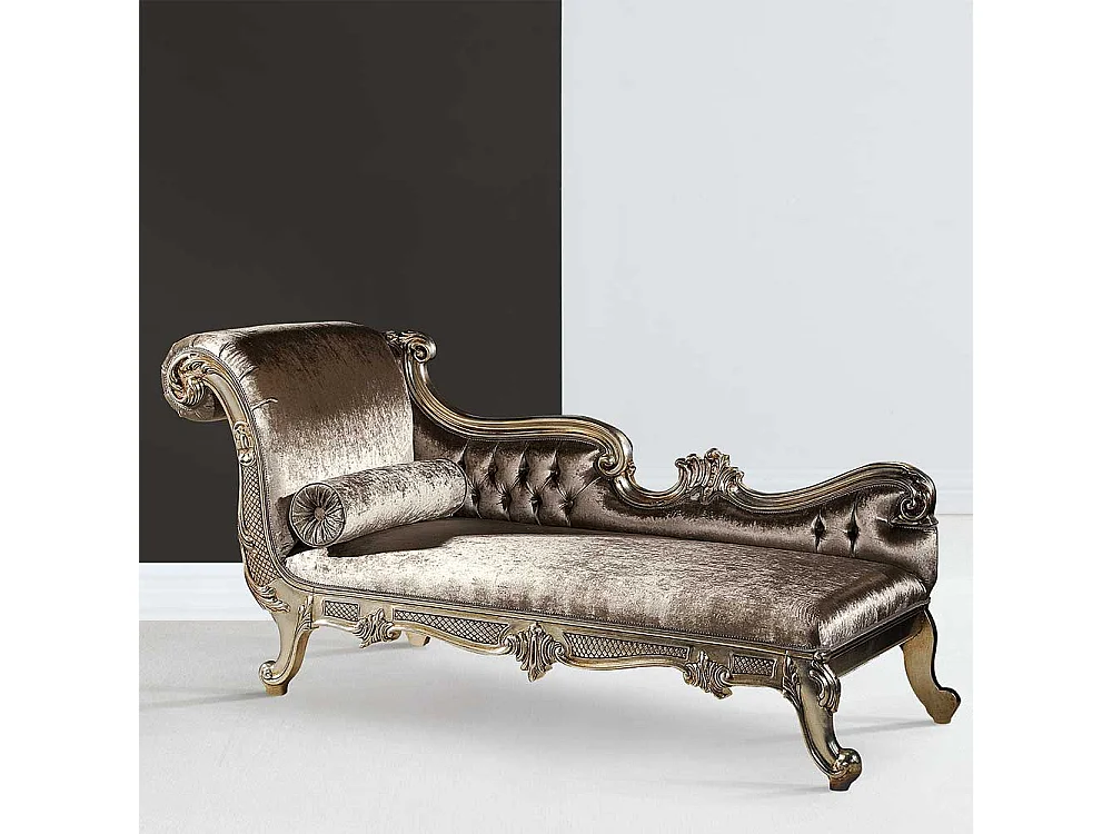 Barocke Chaiselounge mit Lehne auf der linken Seite 186 cm breit