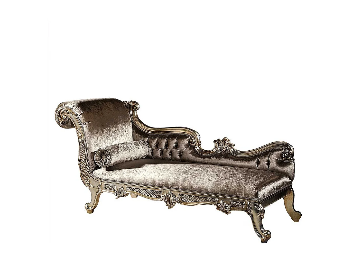 Barocke Chaiselounge mit Lehne auf der linken Seite 186 cm breit