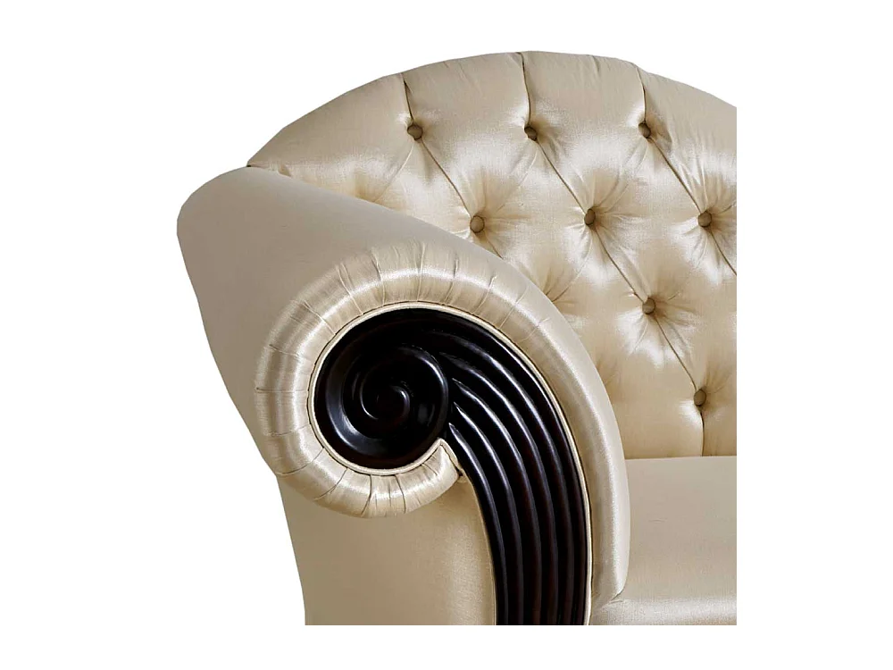 Chaise Lounge im klassischen Stil Cremefarben und Schwarz