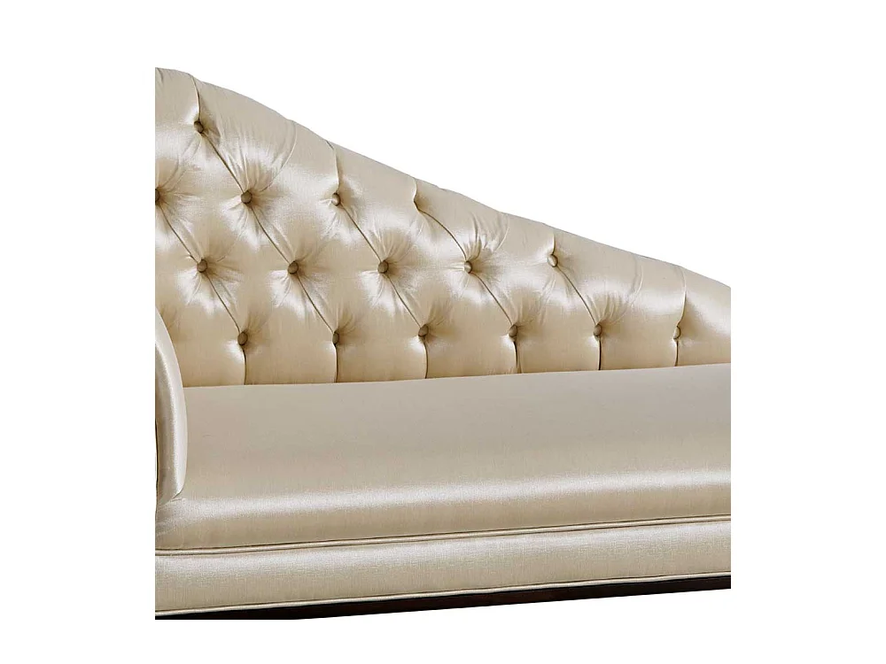 Chaise Lounge im klassischen Stil Cremefarben und Schwarz