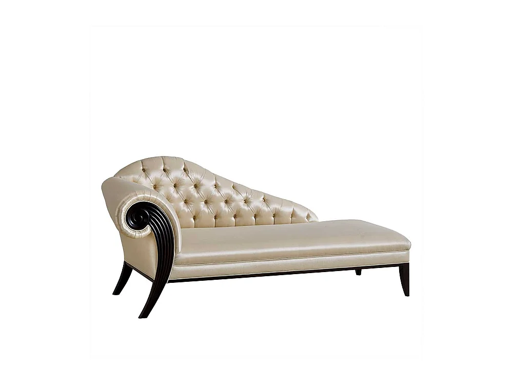 Chaise Lounge im klassischen Stil Cremefarben und Schwarz
