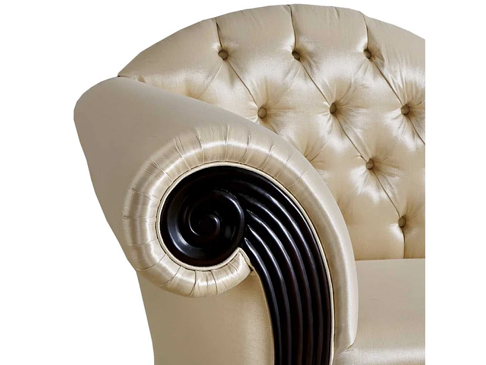 Chaise Lounge im klassischen Stil Cremefarben und Schwarz