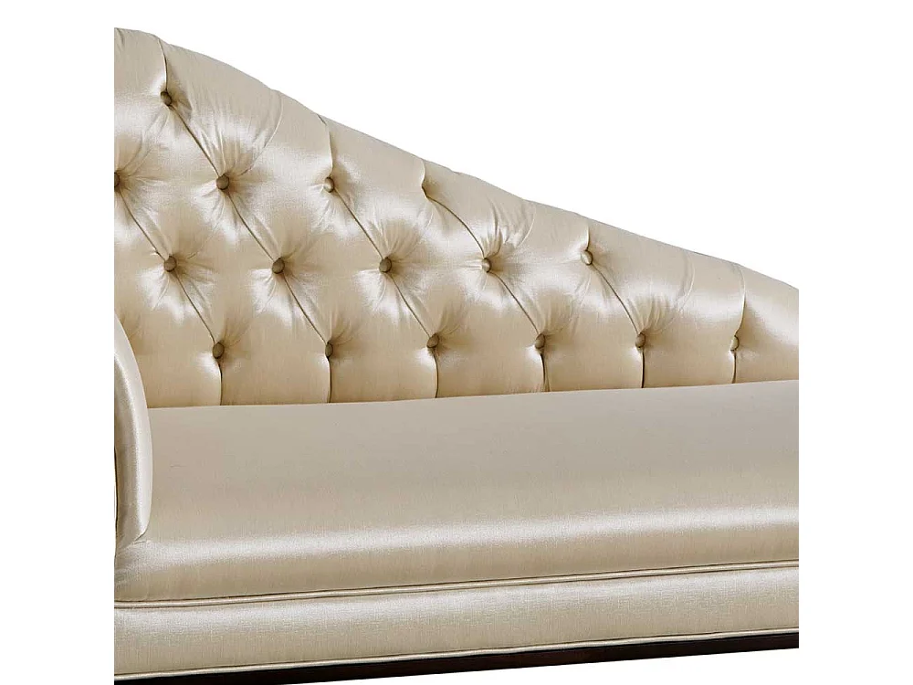 Chaise Lounge im klassischen Stil Cremefarben und Schwarz