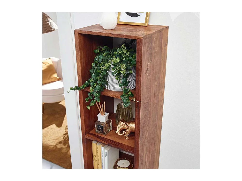 Buchregal aus Sheesham Massivholz zwei Schubladen