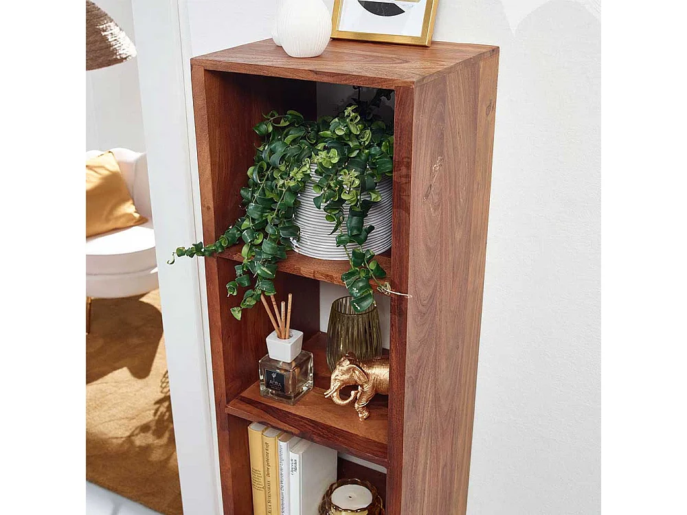 Buchregal aus Sheesham Massivholz zwei Schubladen