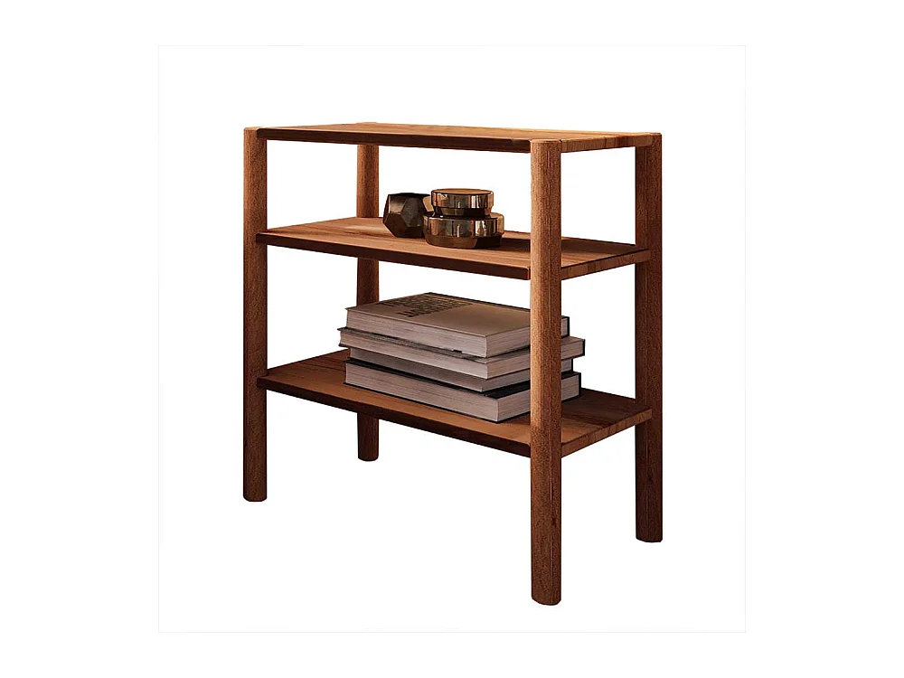 Bett Tisch aus Wildbuche Massivholz 64 cm hoch - 60 cm breit