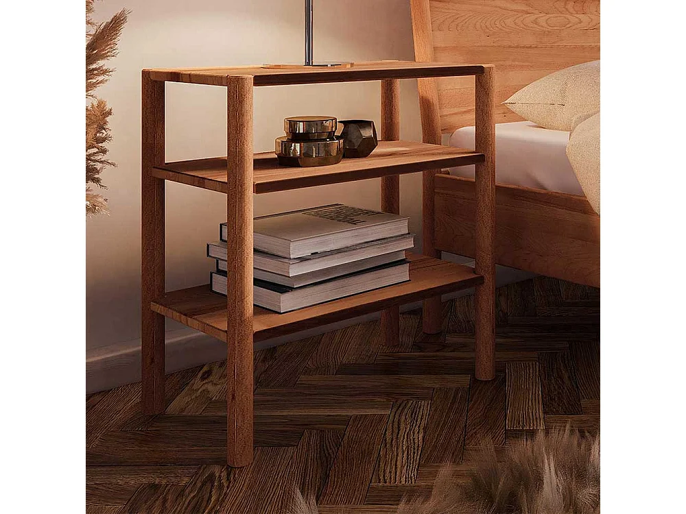 Bett Tisch aus Wildbuche Massivholz 64 cm hoch - 60 cm breit