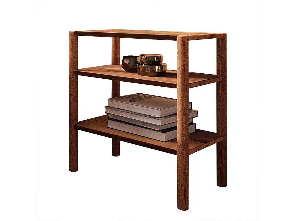 Bett Tisch aus Wildbuche Massivholz 64 cm hoch - 60 cm breit