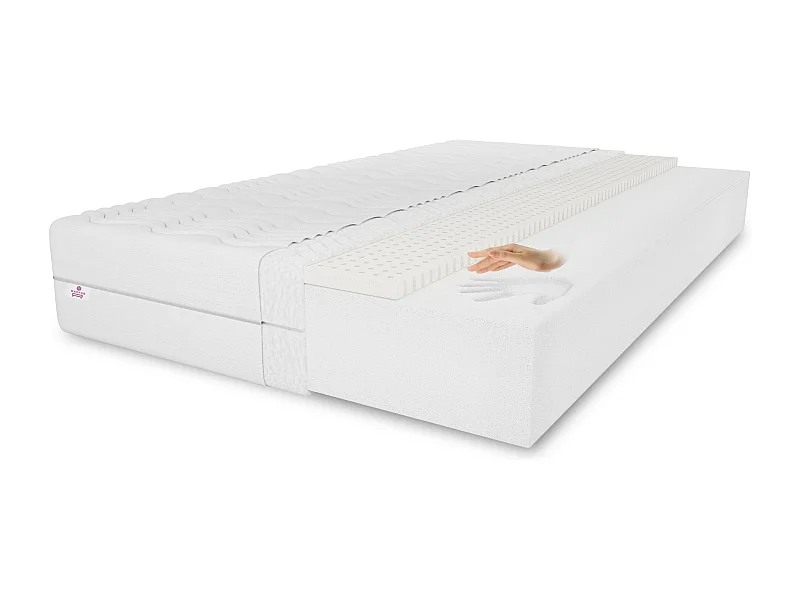 Matelas en latex Memory 120 x 200 cm, hauteur 11 cm, degré de fermeté H3, couleur : noir