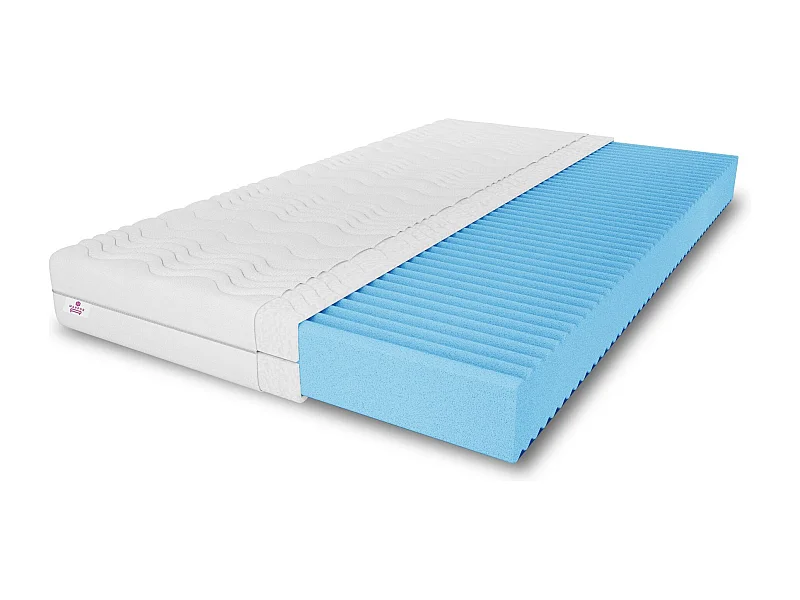 Matelas en mousse Natural avec couche massante, 120 x 200 cm, hauteur 10 cm, H3, blanc