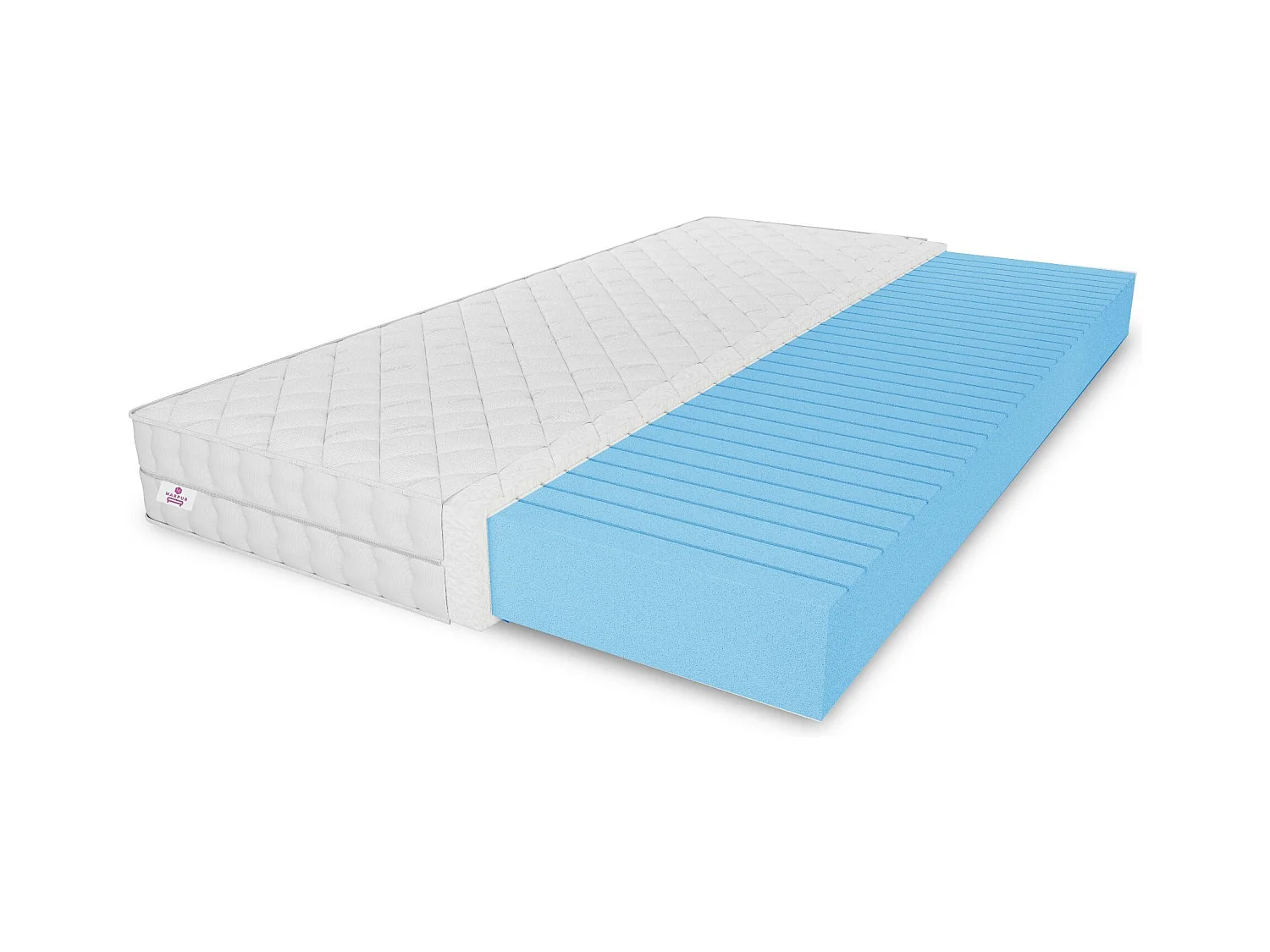 Matelas en mousse Olivia avec couche massante, 200 x 200 cm, hauteur 10 cm, H3, aloe vera