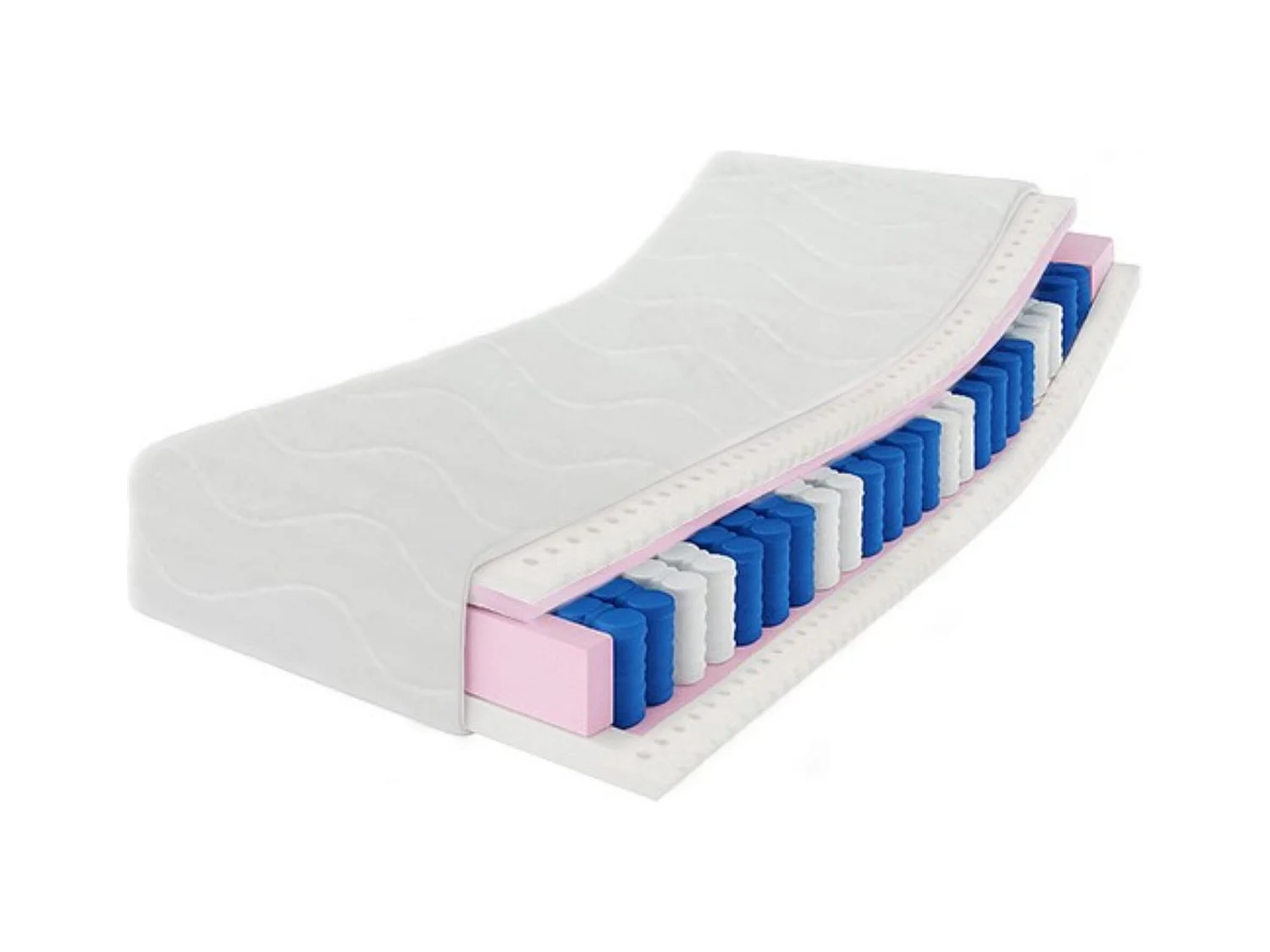 Matelas à ressorts ensachés Paris, 7 zones, latex, 120 x 200 cm, hauteur 21 cm, H3/H4, blanc