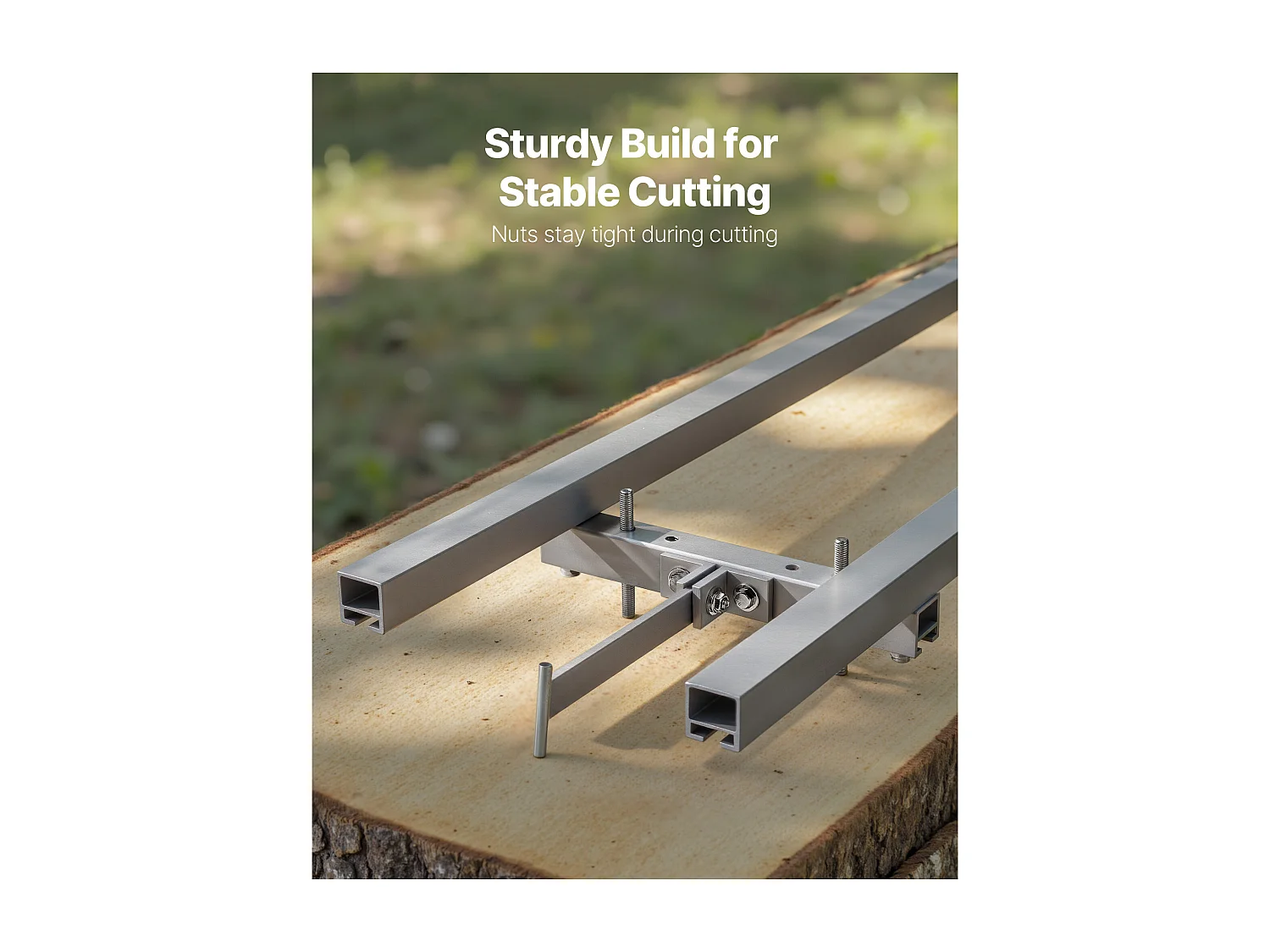 Rail de Guidage SucceBuy pour Scierie Mobile Portative, Portée de Coupe 3,66 m, Guide à Rail Réglable Aluminium pour Tronçonneuse, avec 4 Barres Transversales