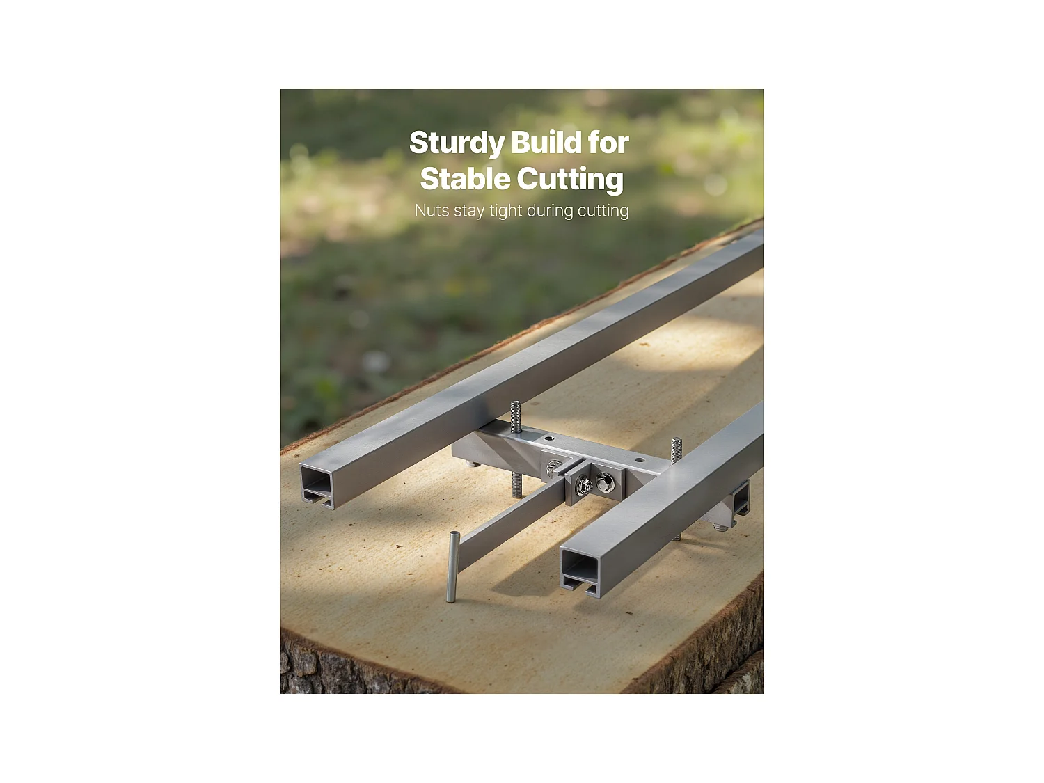 Führungsschiene SucceBuy für Mobile Tragbare Sägewerk, Schnittreichweite 4,57 m, Aluminium Schienenführung Verstellbar für Kettensäge, mit 6 Querstangen