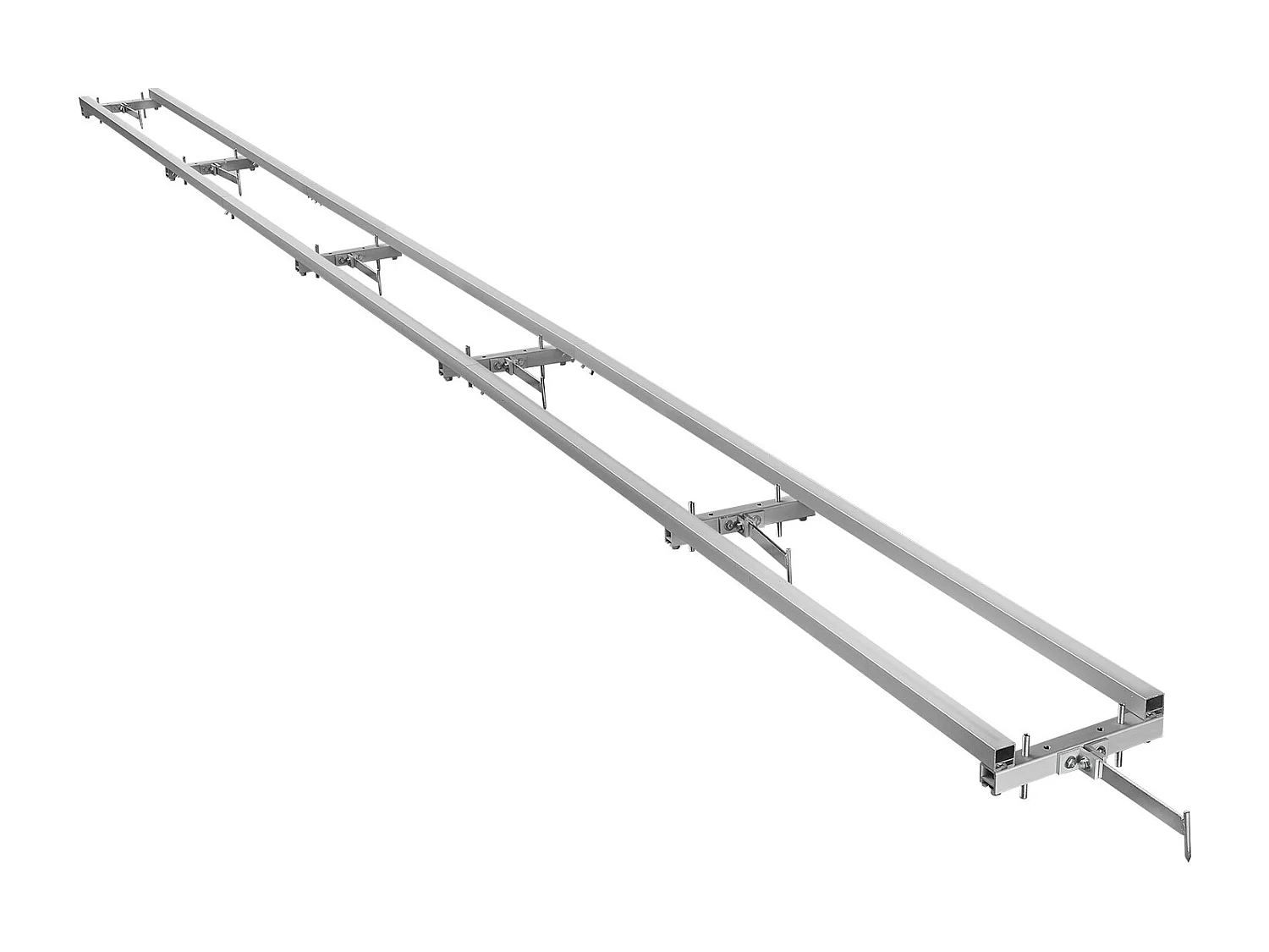 Rail de Guidage SucceBuy pour Scierie Mobile Portative, Portée de Coupe 4,57 m, Guide à Rail Réglable Aluminium pour Tronçonneuse, avec 6 Barres Transversales