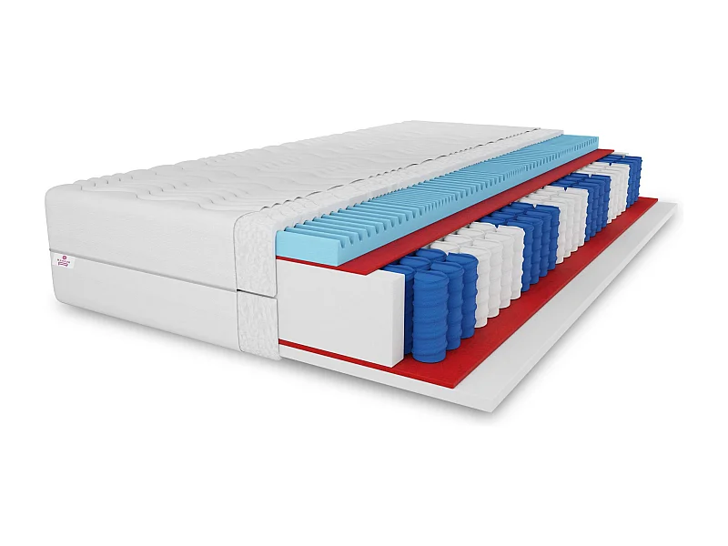 Matelas à ressorts ensachés Premium, 7 zones, 140x200x26 cm, H3, aloe vera