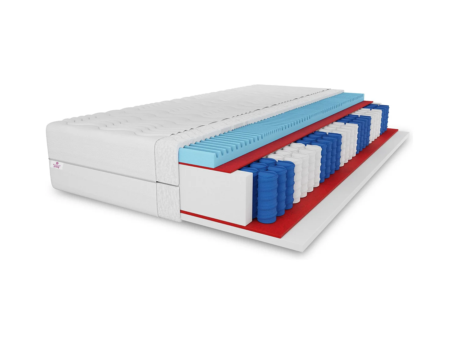 Matelas à ressorts ensachés Premium, 7 zones, 120 x 200 cm, H3, hauteur env. 20 cm, noir