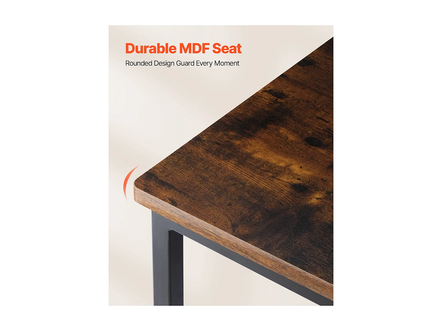 Chaises SucceBuy Salle à Manger Style Campagnard, Ensemble Chaises de Cuisine 2 Pièces, en Bois avec Dossier et Cadre en Métal, Meuble d’Appoint Peu Encombrant