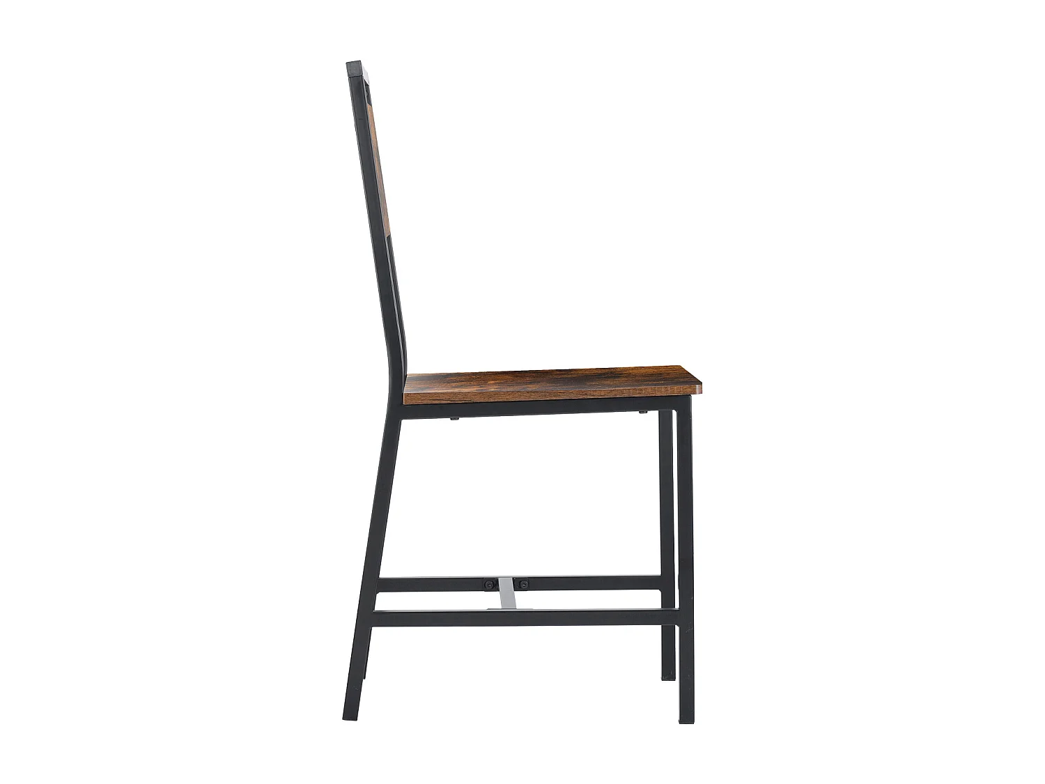 Chaises SucceBuy Salle à Manger Style Campagnard, Ensemble Chaises de Cuisine 2 Pièces, en Bois avec Dossier et Cadre en Métal, Meuble d’Appoint Peu Encombrant