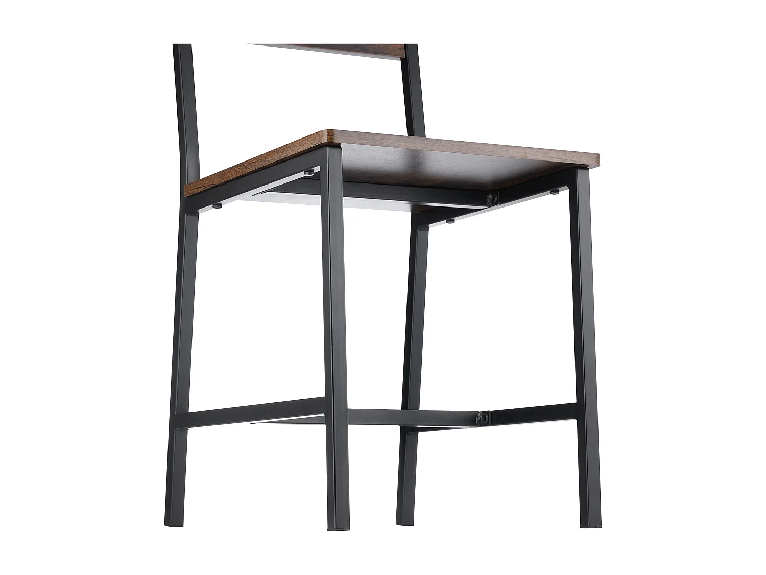 Chaises SucceBuy Salle à Manger Style Campagnard, Ensemble Chaises de Cuisine 2 Pièces, en Bois avec Dossier et Cadre en Métal, Meuble d’Appoint Peu Encombrant