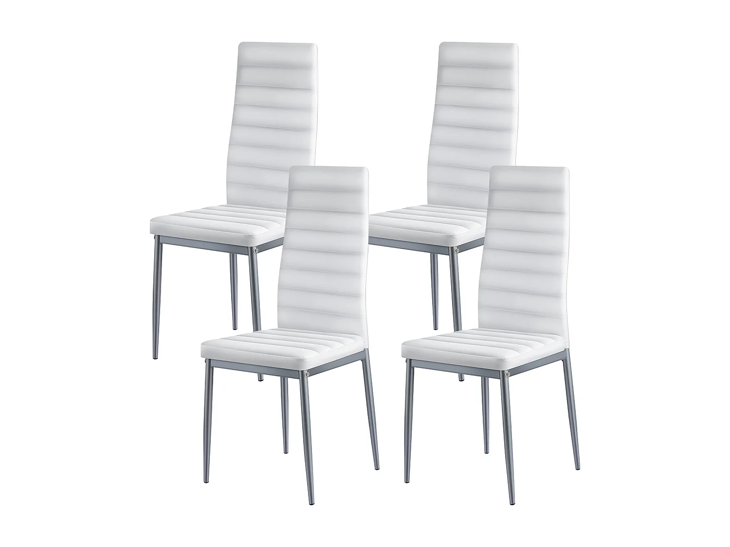 Sillas SucceBuy Comedor Modernas, Juego de Sillas de Cocina de Cuero 4 Piezas, con Respaldo, Cojines Gruesos y Patas de Metal, para Mesa de Comedor