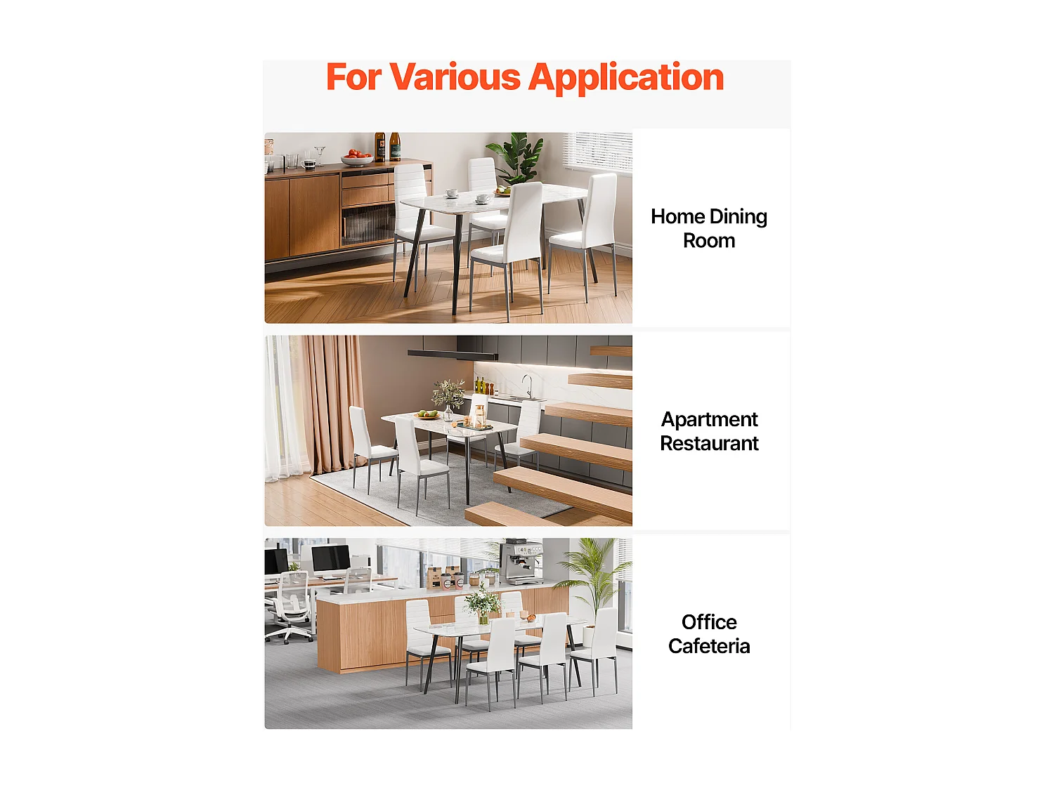 Sillas SucceBuy Comedor Modernas, Juego de Sillas de Cocina de Cuero 4 Piezas, con Respaldo, Cojines Gruesos y Patas de Metal, para Mesa de Comedor