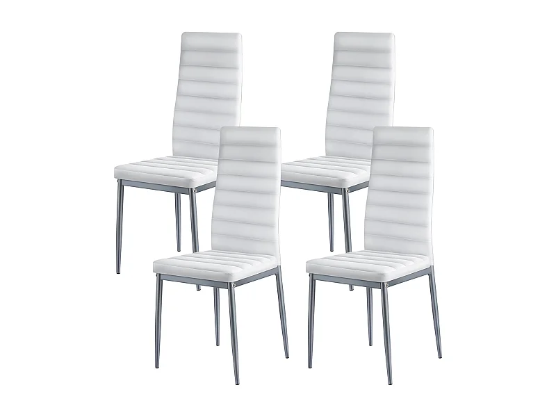 Sillas SucceBuy Comedor Modernas, Juego de Sillas de Cocina de Cuero 4 Piezas, con Respaldo, Cojines Gruesos y Patas de Metal, para Mesa de Comedor