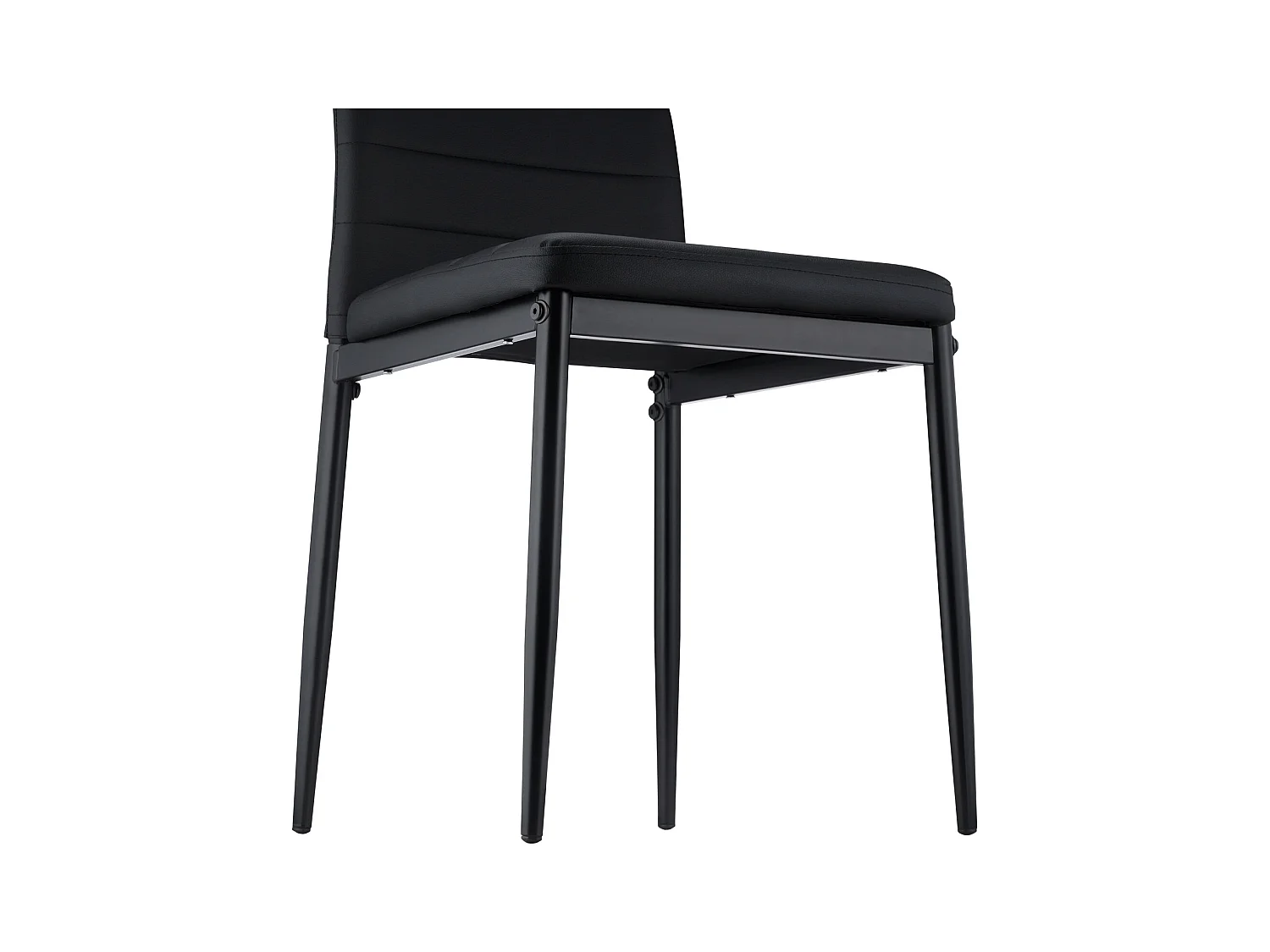 Stoelen SucceBuy Eetkamer Modern, Set Keukenstoelen van Leer 6-delig, met Rugleuning, Dikke Kussens en Metalen Poten, voor Eettafel