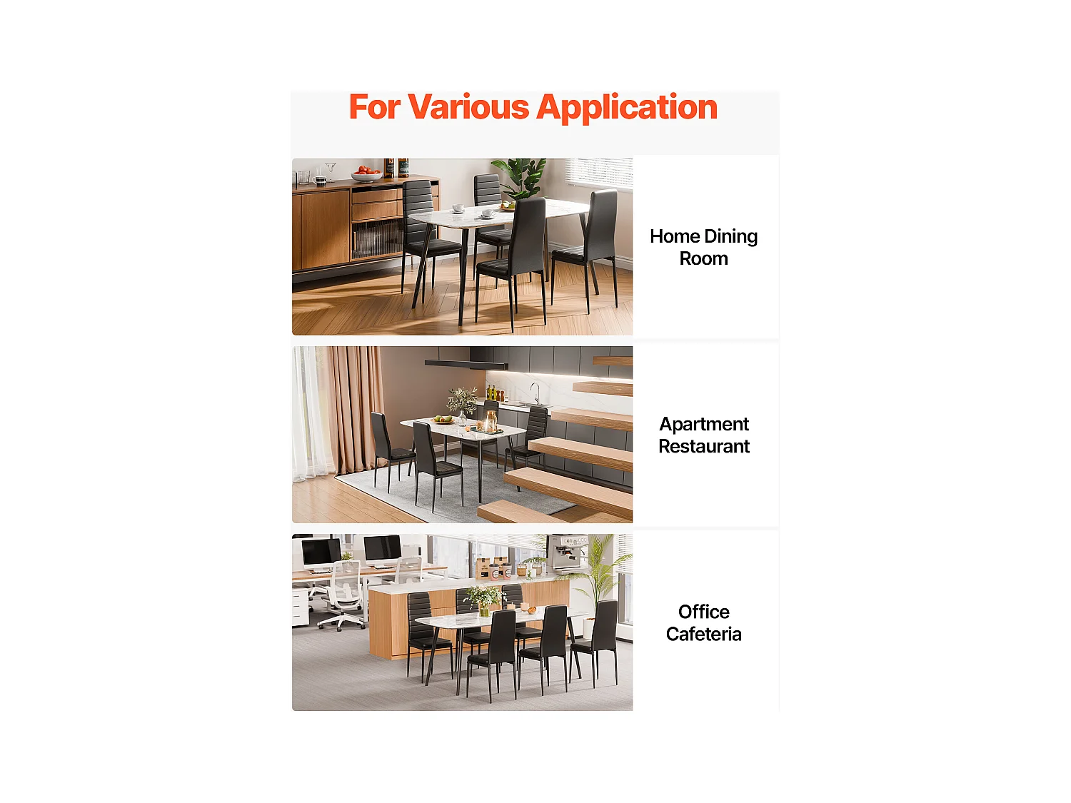 Stoelen SucceBuy Eetkamer Modern, Set Keukenstoelen van Leer 6-delig, met Rugleuning, Dikke Kussens en Metalen Poten, voor Eettafel