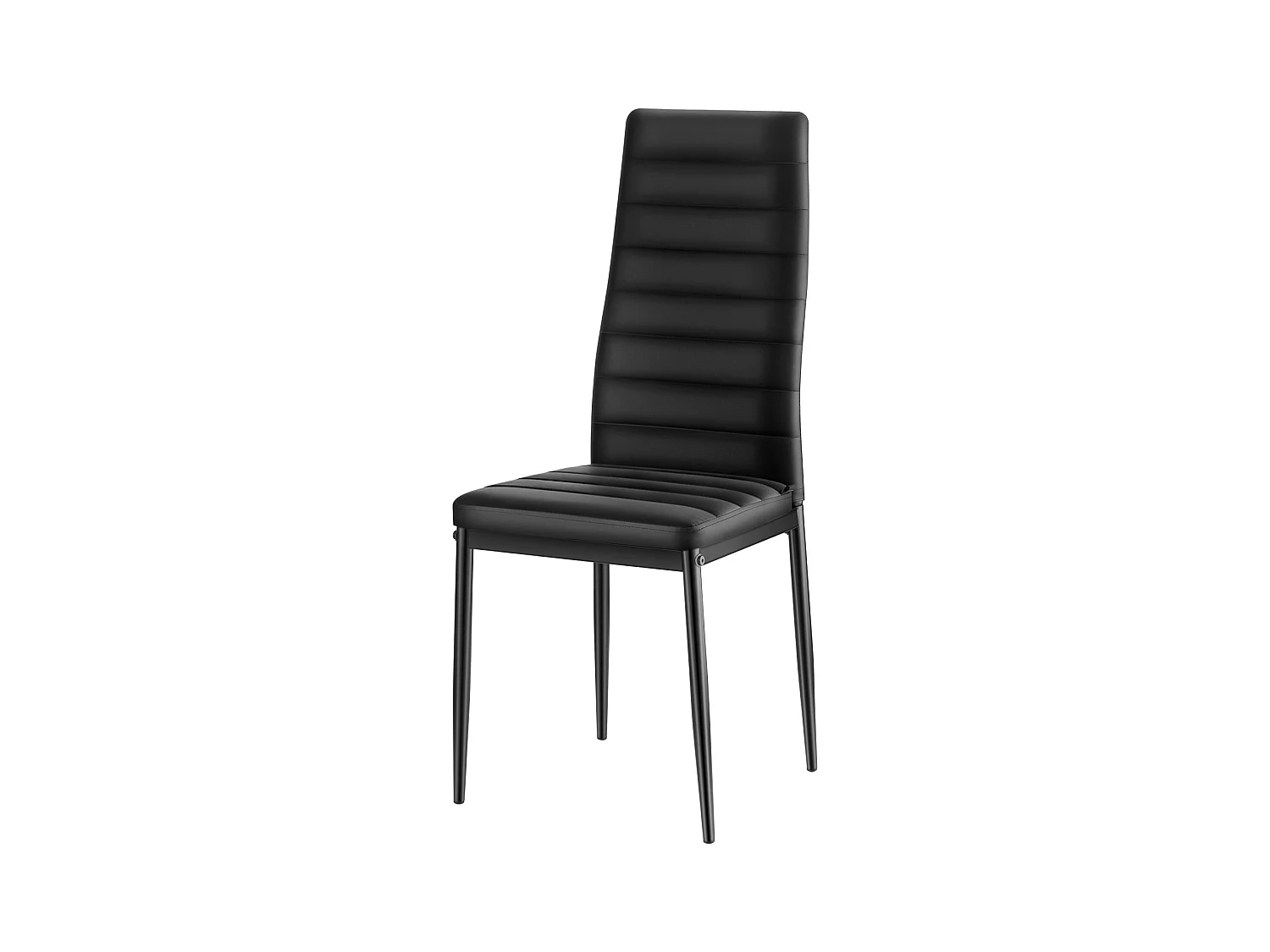 Stoelen SucceBuy Eetkamer Modern, Set Keukenstoelen van Leer 6-delig, met Rugleuning, Dikke Kussens en Metalen Poten, voor Eettafel