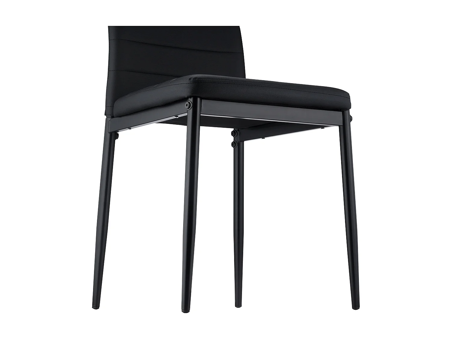 Stoelen SucceBuy Eetkamer Modern, Set Keukenstoelen van Leer 6-delig, met Rugleuning, Dikke Kussens en Metalen Poten, voor Eettafel