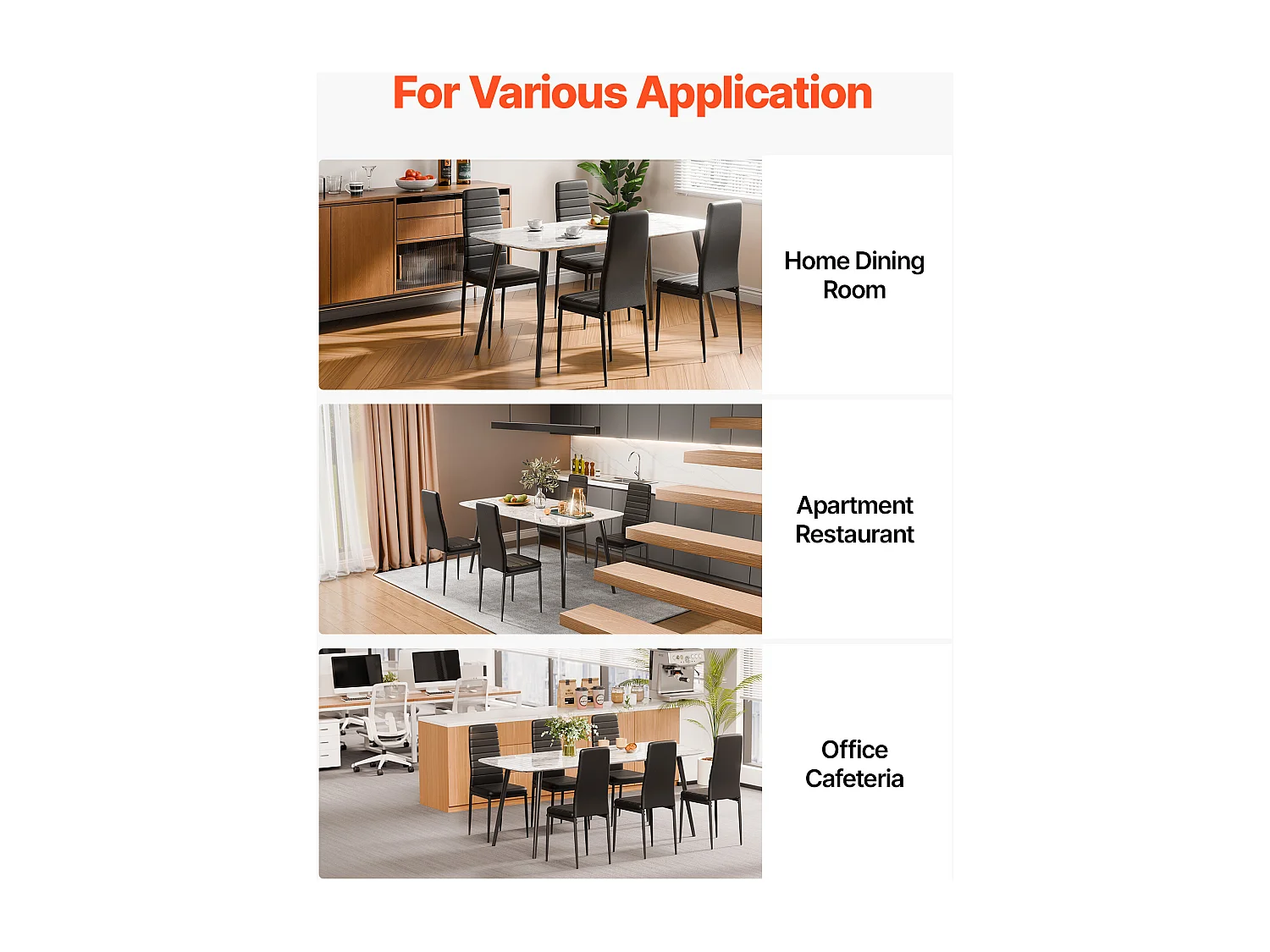 Stoelen SucceBuy Eetkamer Modern, Set Keukenstoelen van Leer 4-delig, Dikke Kussens en Metalen Poten, Meubel Bijzet Klein Formaat