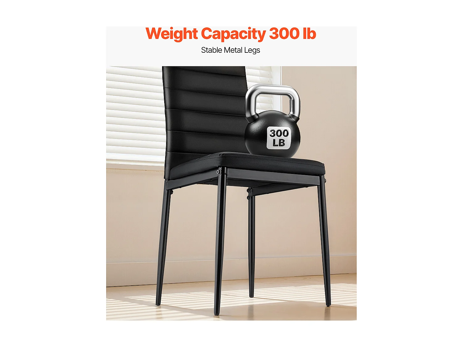 Stoelen SucceBuy Eetkamer Modern, Set Keukenstoelen van Leer 4-delig, Dikke Kussens en Metalen Poten, Meubel Bijzet Klein Formaat