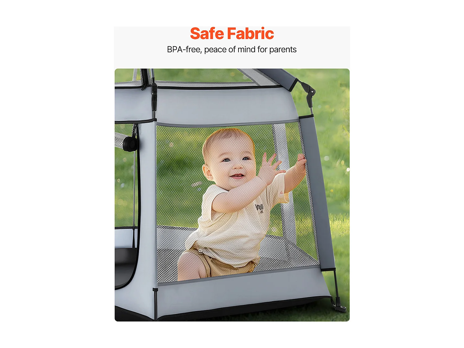 Parc Bébé SucceBuy, 150x150 cm, Parc de Jeu Tout-petits Pliable Pop-up Portable, avec Auvent Pare-soleil UPF 50+, Sac de Voyage, Maille Respirante