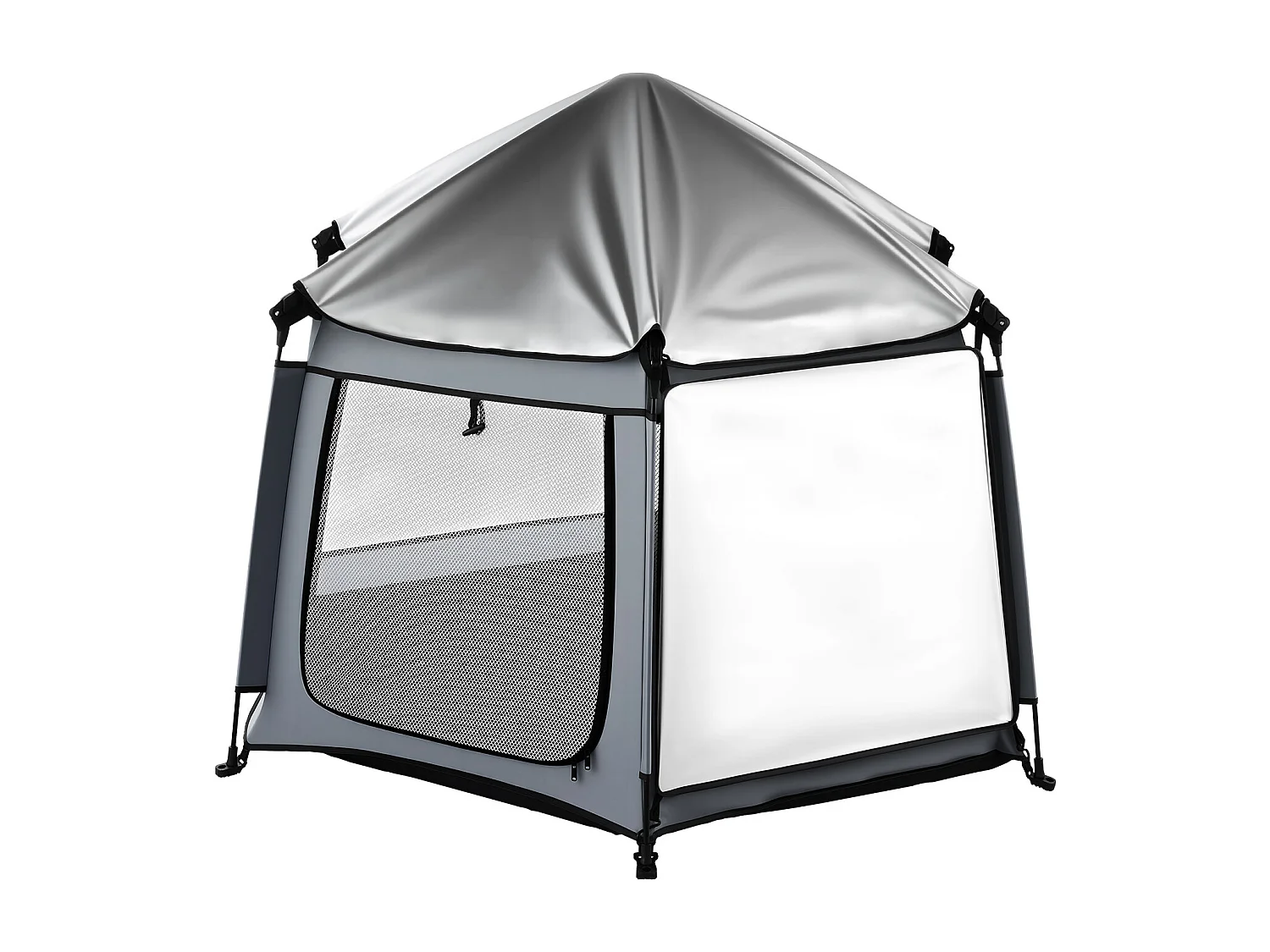 Parc Bébé SucceBuy, 150x150 cm, Parc de Jeu Tout-petits Pliable Pop-up Portable, avec Auvent Pare-soleil UPF 50+, Sac de Voyage, Maille Respirante