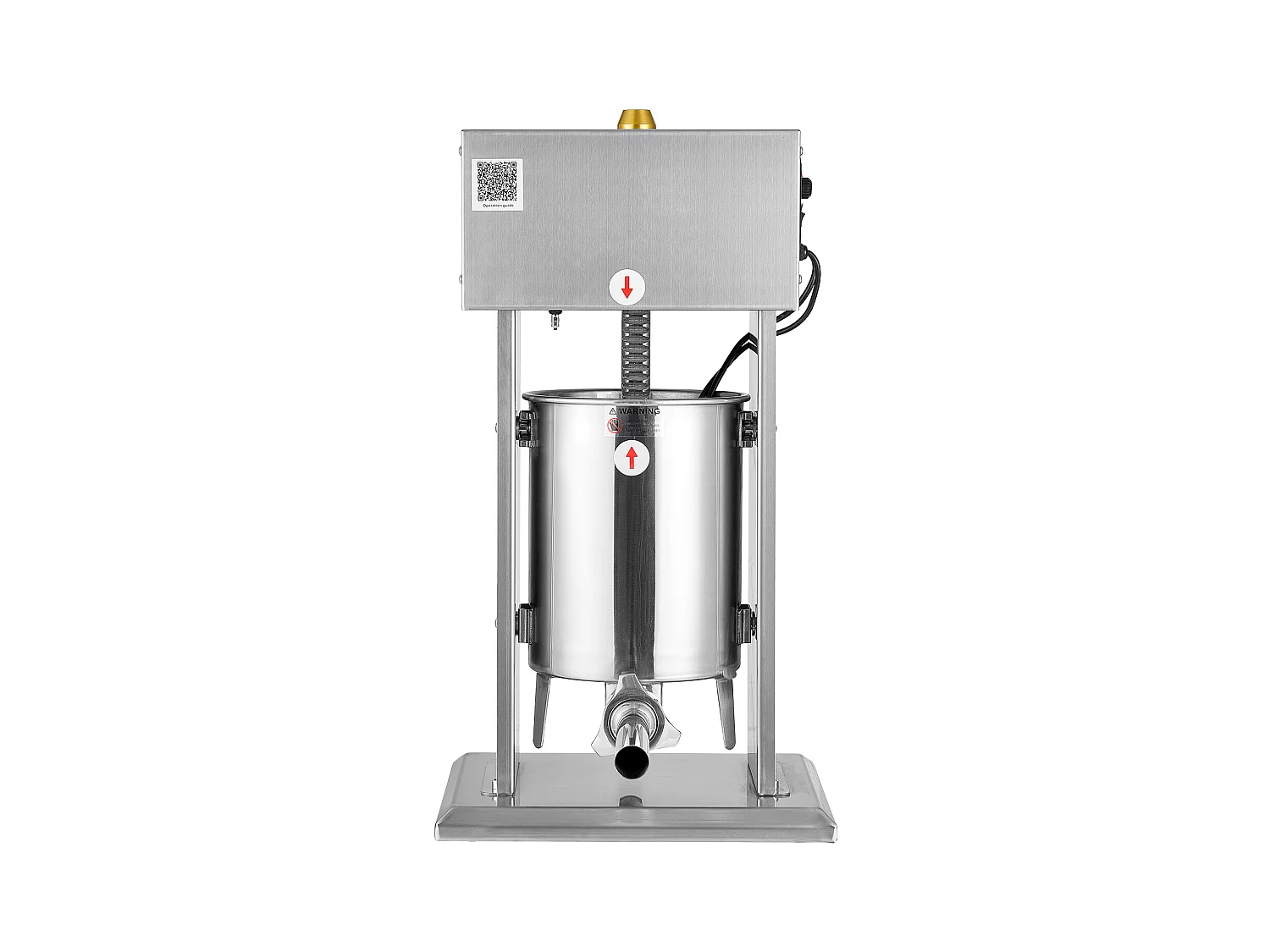 Wypycharka do Kiełbas SucceBuy Elektryczna 10 L, Pionowa Maszyna do Kiełbas ze Stali Nierdzewnej, Napełniarka z Ciągłą Kontrolą Prędkości i Pedałem