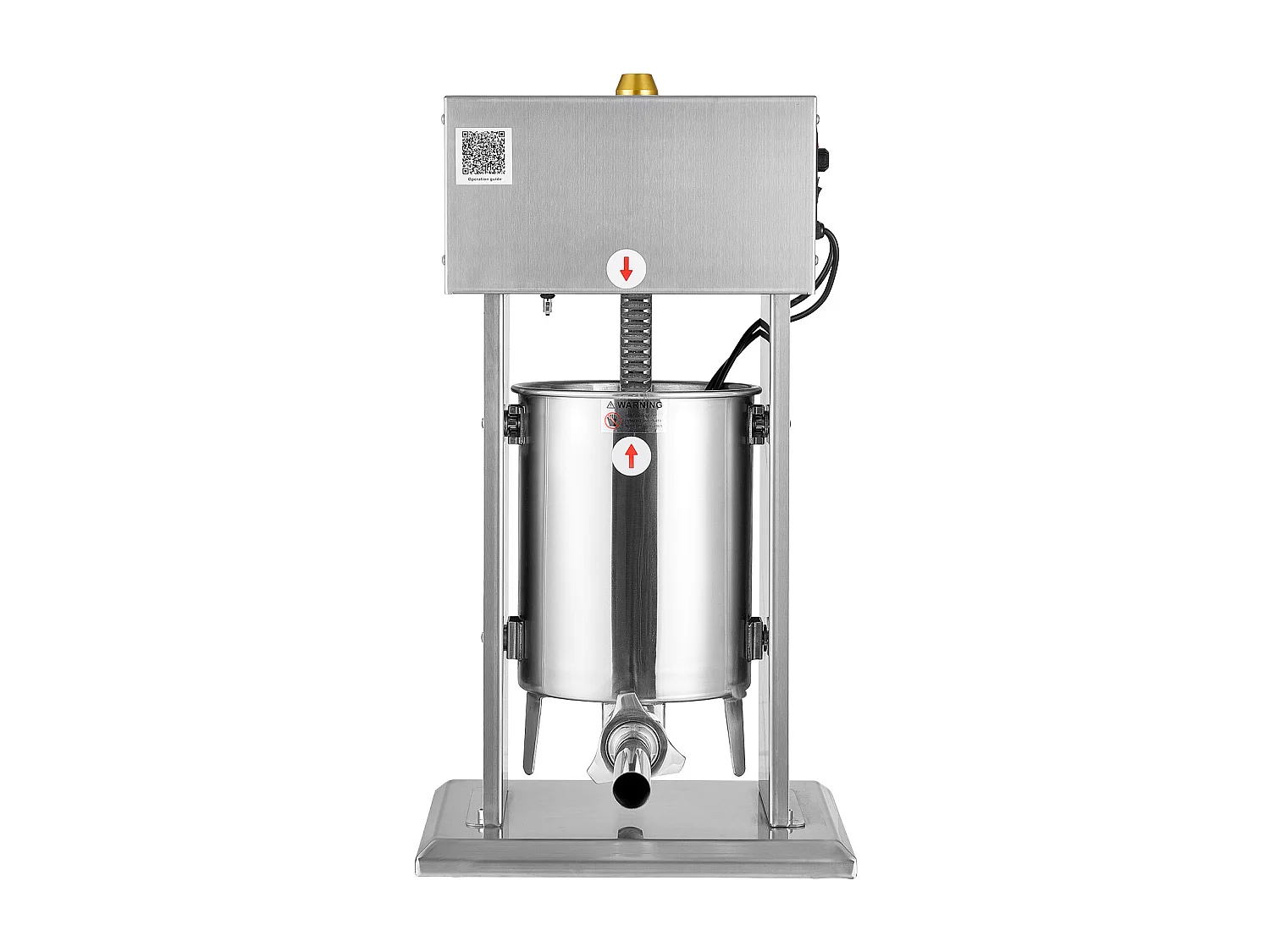 Wypycharka do Kiełbas SucceBuy Elektryczna 10 L, Pionowa Maszyna do Kiełbas ze Stali Nierdzewnej, Napełniarka z Ciągłą Kontrolą Prędkości i Pedałem