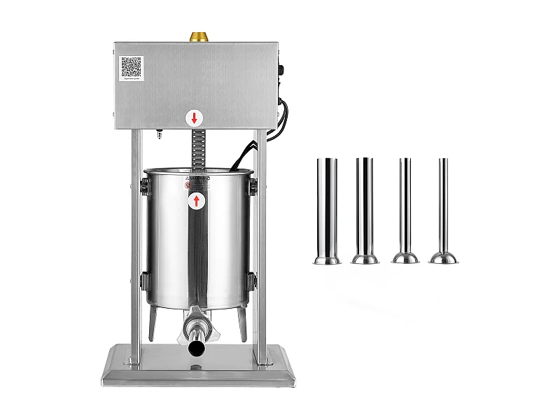 Worstvuller SucceBuy Elektrisch 10 L, Verticale Worstmachine van RVS, Vulmachine met Continue Snelheidsregeling en Pedaal