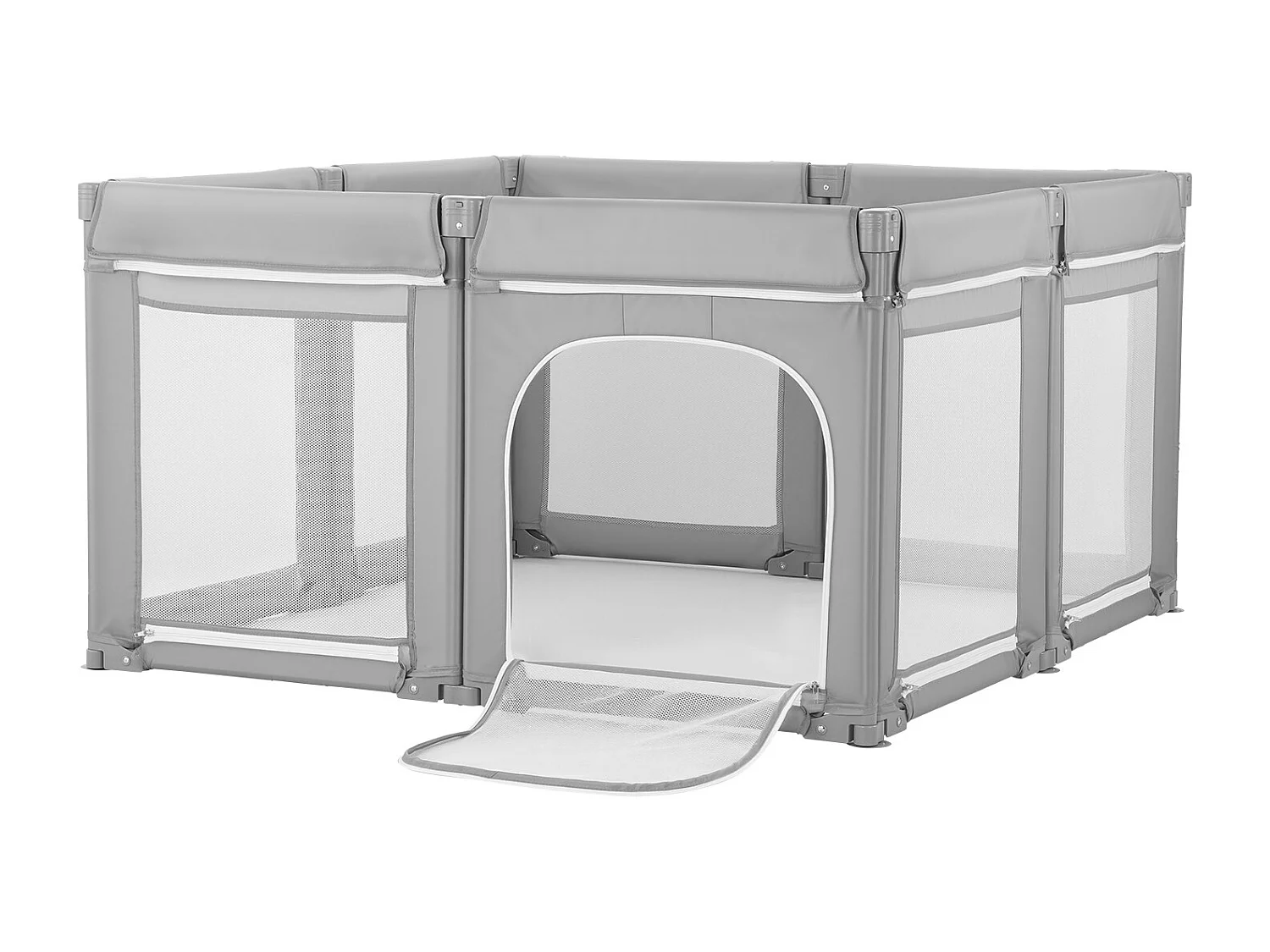 Parc Bébé SucceBuy Modulable Pliable, 200 x 178 cm, Parc de Jeu Enfant, Porte Zippée, Maille Respirante Douce, Barrière Jeu pour Tout-petits Apprendre