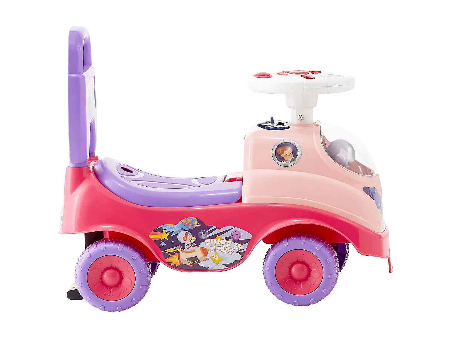 Coche de Juguete SucceBuy para Niños 19 a 36 Meses, Coche de Empuje para Bebés, Carga 22 kg, con Bocina y Música, Almacenamiento bajo Asiento, para Niños