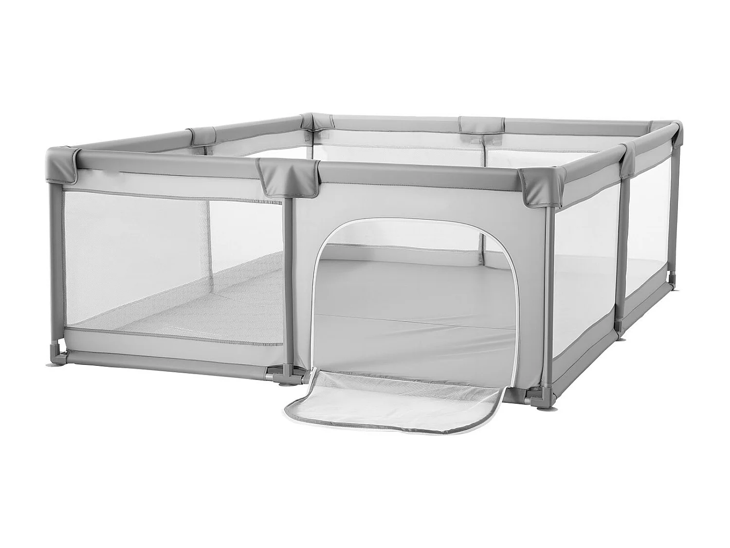 Laufstall SucceBuy, 200 x 178,5 cm, Kinder Spielplatz, mit 50 Bällebad Bällen, Reisetasche, Reißverschlusstür, Atmungsaktives Netz, Spielgitter