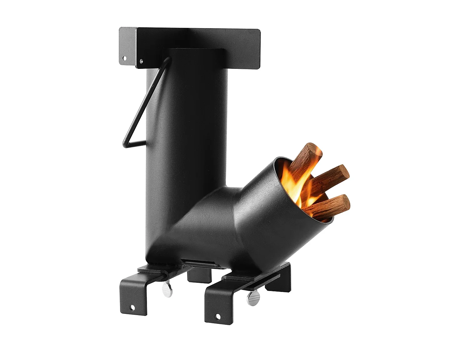 Réchaud Camping Rocket SucceBuy, Poêle à Bois Portable en Acier au Carbone, avec Sac de Transport, Réchaud à Bois Forme Fusée Robuste pour Cuisine et Chauffage