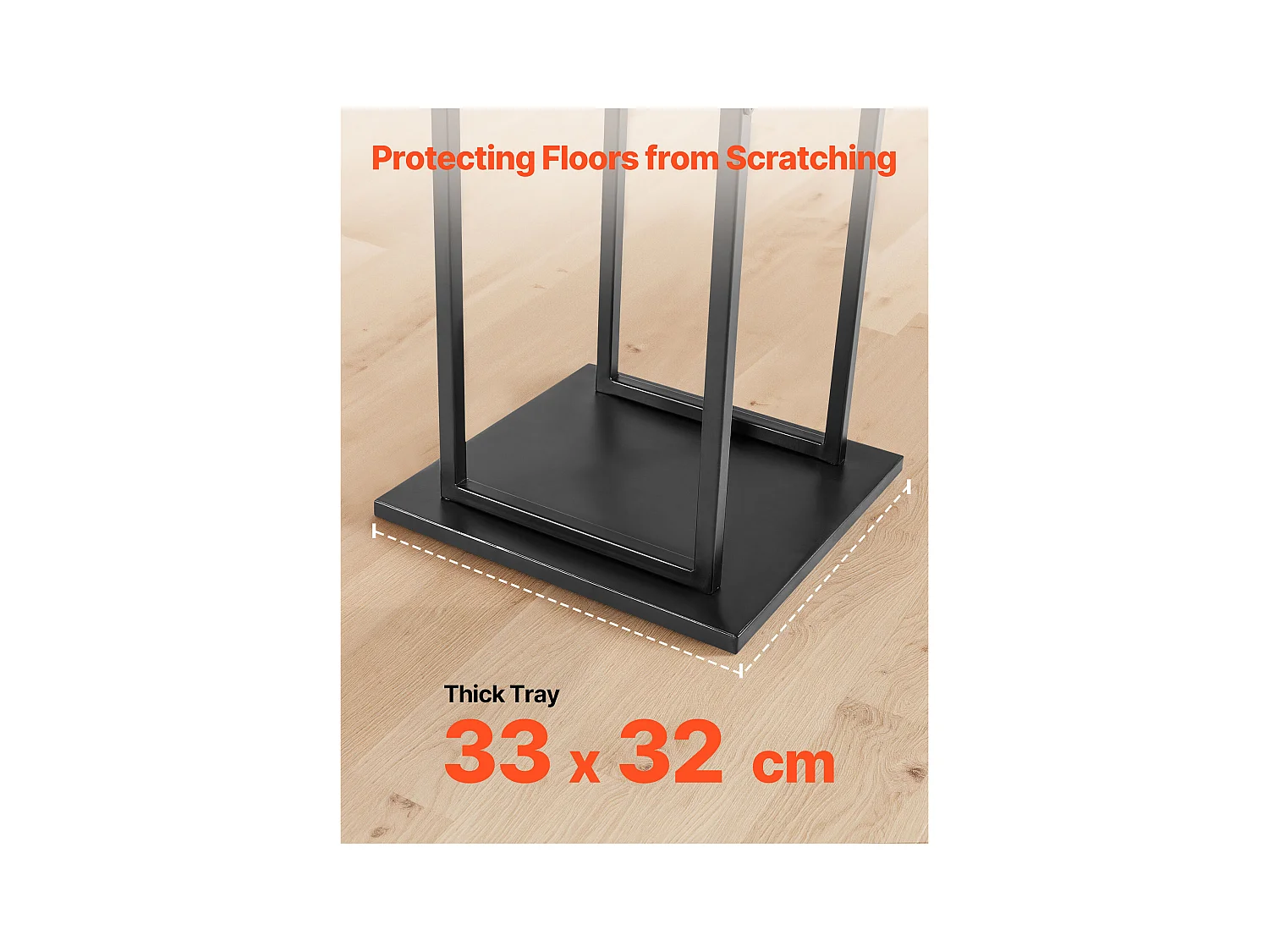 Support à Bois SucceBuy de Chauffage, 33 x 32 x 112 cm, Range-bûches d'Intérieur, Capacité de Charge 45,4 kg, Support de Rangement pour Bois haut