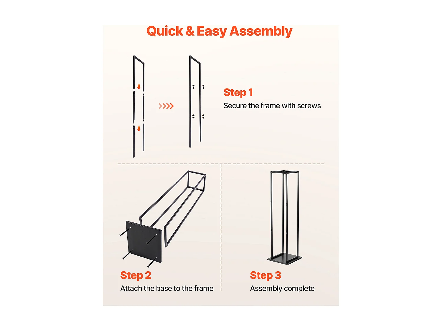 Suporte para Lenha SucceBuy de Aquecimento, 33 x 32 x 112 cm, Armazenamento de Lenha Interno, Capacidade de Carga 45,4 kg, Suporte de Armazenamento para Lenha Alto
