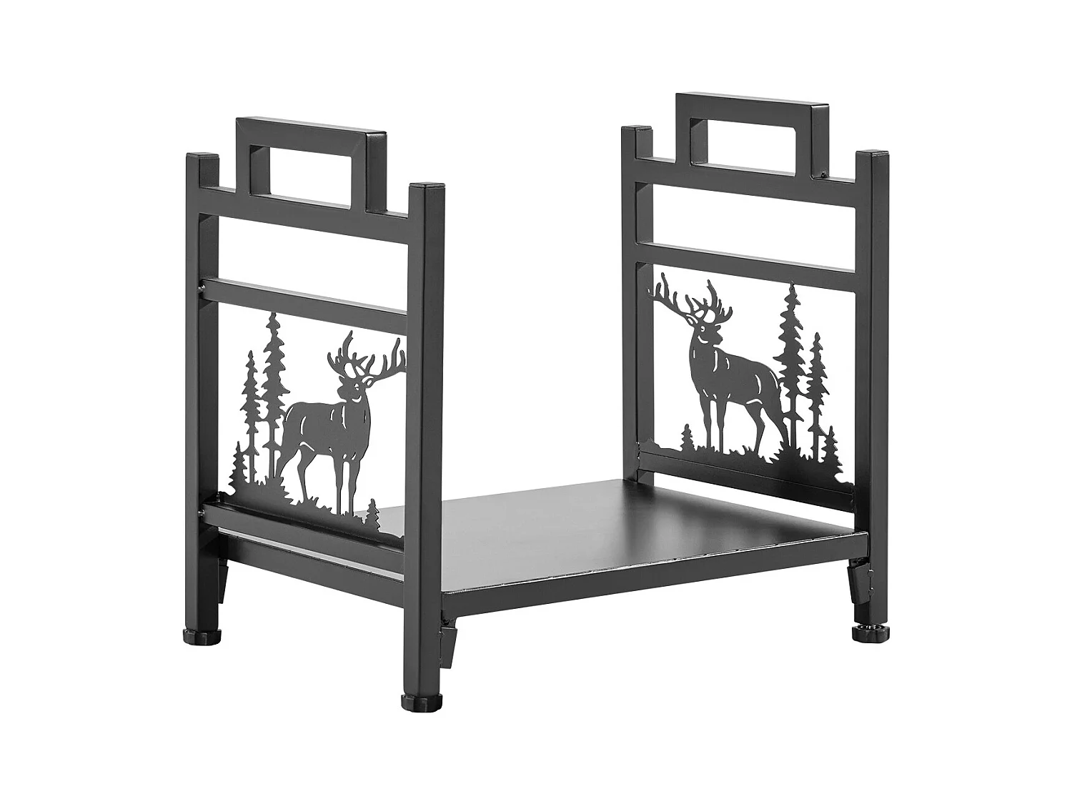 Support à Bois SucceBuy de Chauffage d'Intérieur, Range-bûches Incurvé 45 x 31.5 x 41.5 cm, avec Support en Toile, Capacité de Charge 18,1 kg, Rangement à Bûches