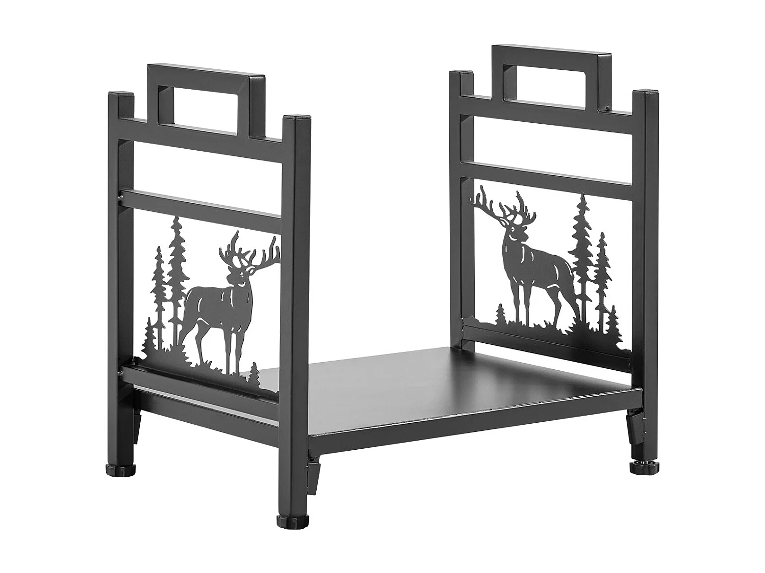 Schowek na Drewno SucceBuy do Ogrzewania Wewnętrzny, Zakrzywiony Schowek na Drewno 45 x 31.5 x 41.5 cm, z Podstawą z Płótna, Nośność 18,1 kg, Przechowywanie Drewna