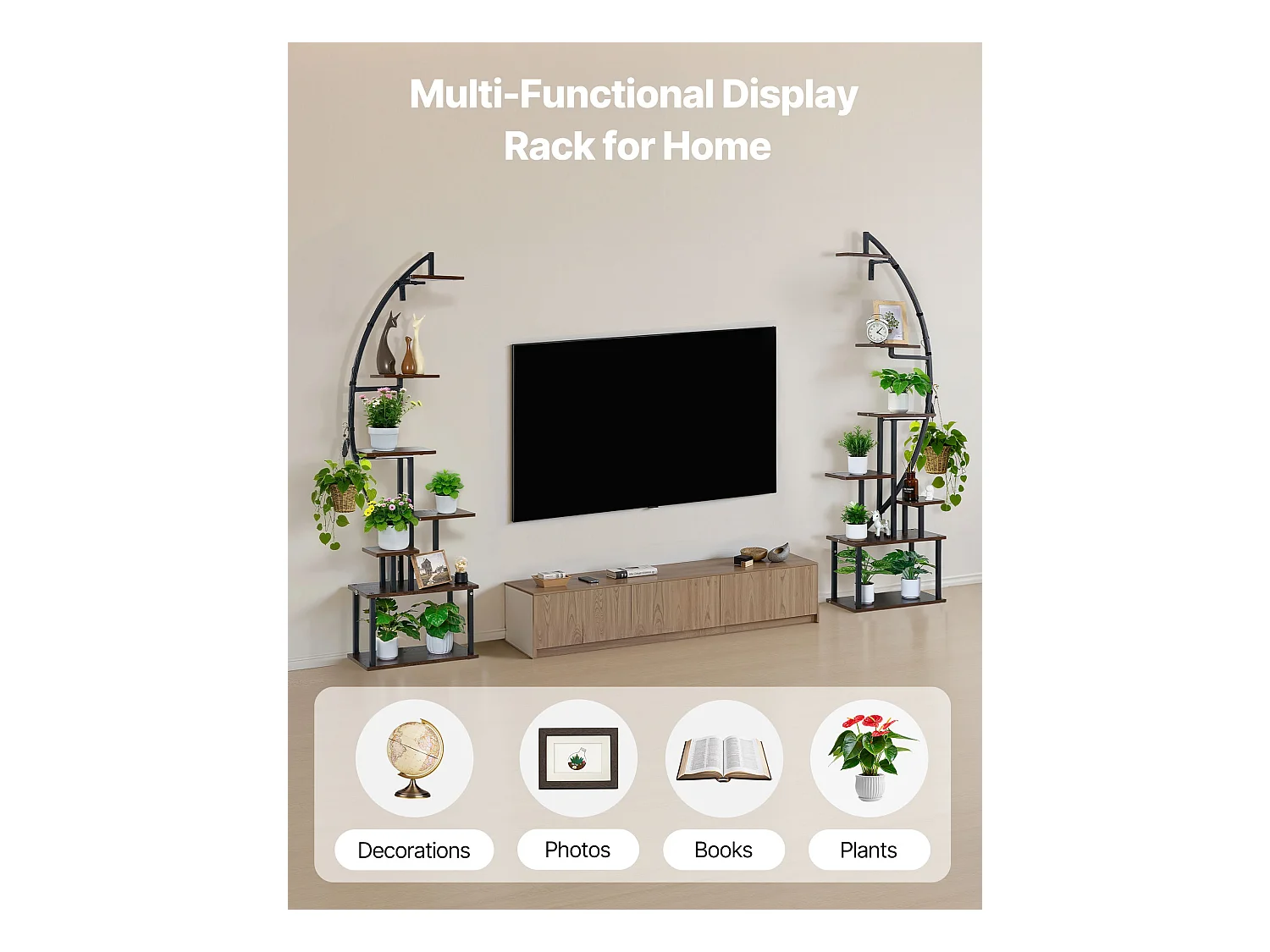 Suporte para Plantas Interior SucceBuy com Lâmpada de Cultivo, Lote de 2, Prateleira para Plantas 7 Níveis Metal, 166,5 cm, 3 Definições de Temporizador